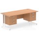 Rayleigh Cantilever Straight Desk with Double Fixed Pedestal